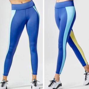Michi Canyon Colorblock Leggings Blue Yellow Size Small Luxury Activewear